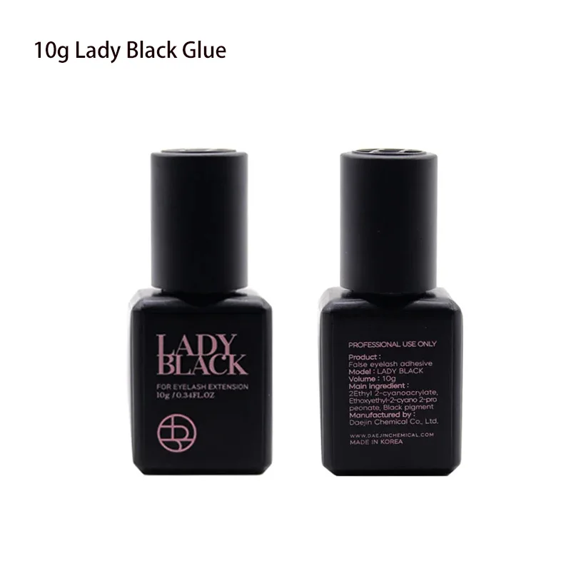 10ml Lady Black Glue for Eyelash Extensions with Original Bag Low Irritation Fast Drying Lash Adhesive Makeup Tools eyelash glue eyelash makeup tool