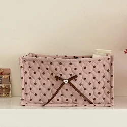 Chic Quilted Polka Dot Storage Basket (A)
