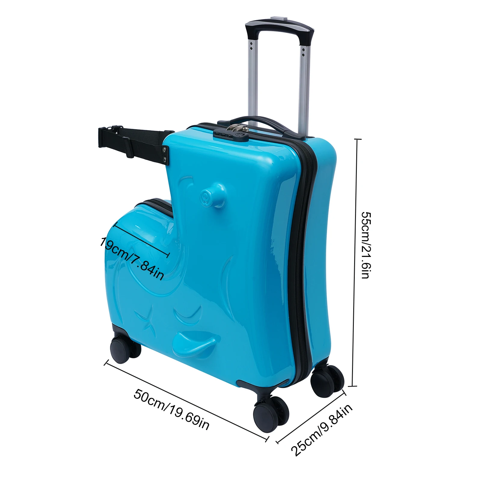 Kids Ride On Spinner Luggage Waterproof Travel Case