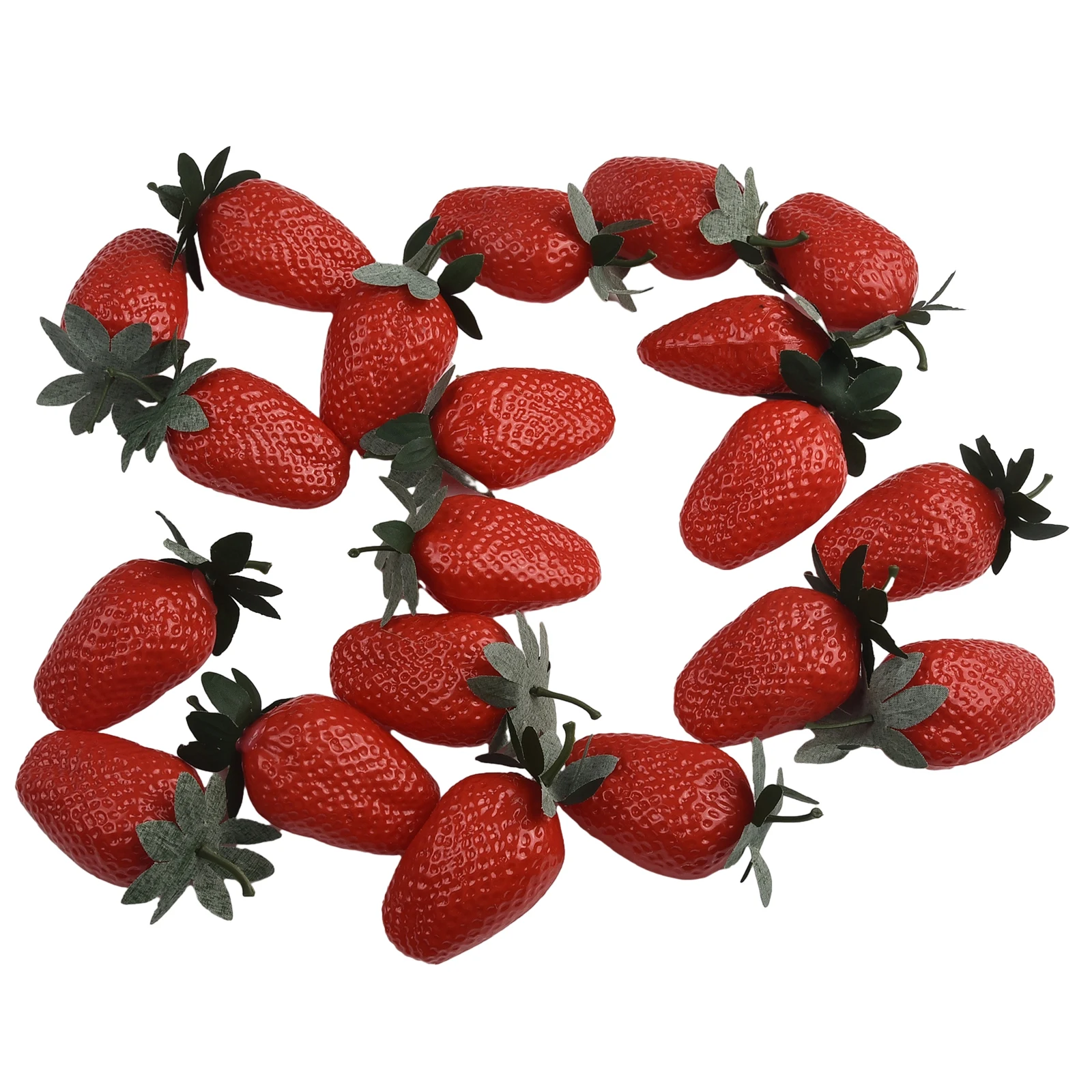 

20Pcs Artificial Strawberry Fake Fruit Display Kitchen Home Food Table Decorations Plastic Christmas Decor 3.2cm 6.5cm