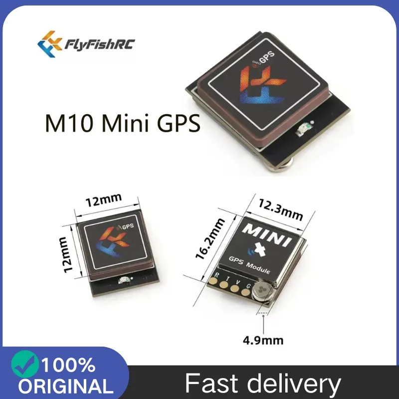 FlyfishRC M10 Mini GPS Modul GNSS Keramikantenne 12x12mm til FPV Drone