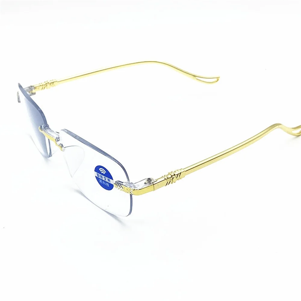 Männer Anti-Blaulicht HD Presbyopie Brille rahmenlose ultraleichte Lupe Lesebrille für Frauen und Männer 400 bis – Detail 8