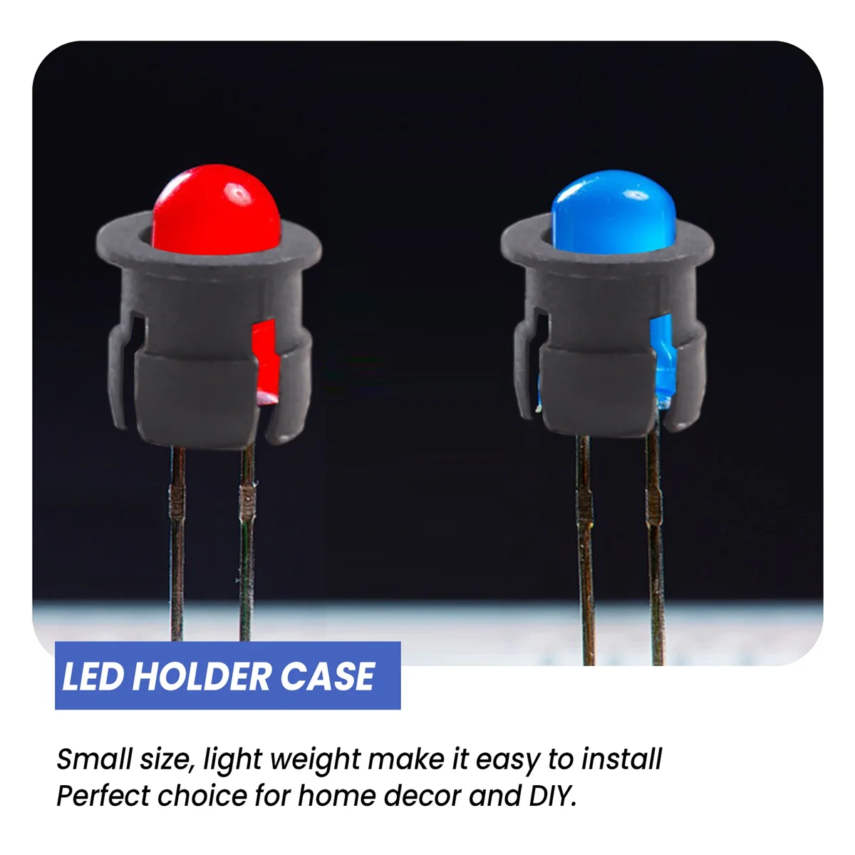 Black Plastic 5mm LED Clip Holder Display Panel Mount Cases 100 Pieces lamp holder
