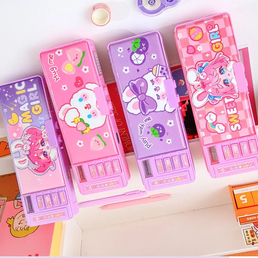 

Combination Lock Pencil Box Cartoon Mechanical Deformation Stationery Box Cute Password Cartoon Pen Case Stationery