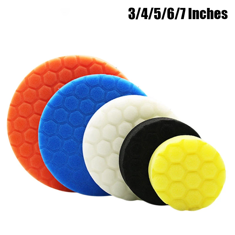 

5Pcs/set Sponge Buffing Polishing Pad Kit For Car Polisher Machine Detail Polishing Waxing 3/4/5/6/7 Inch