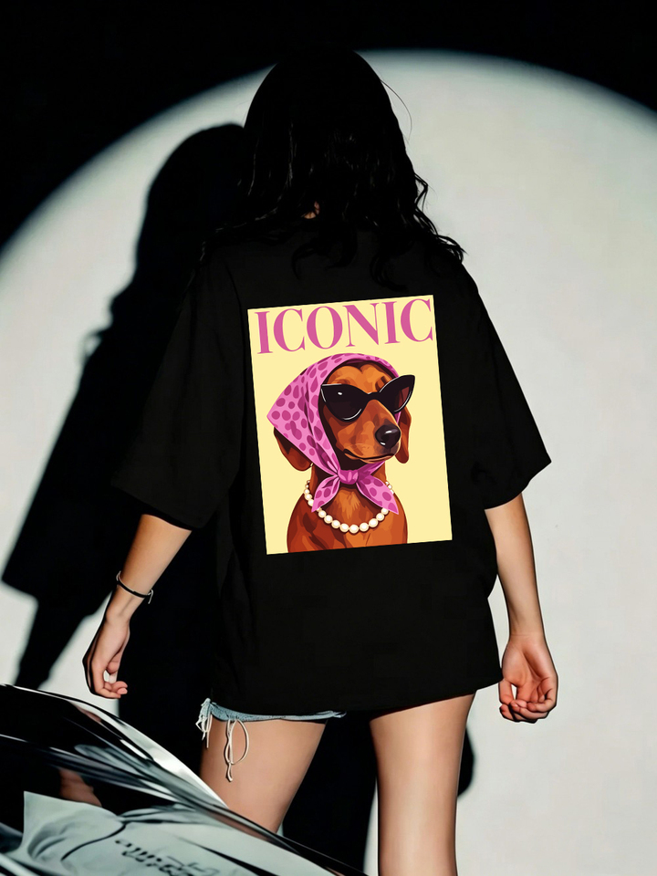 Summer Cotton T-Shirts Women Iconic Dachshund Prints Tops O-Neck Comfortable Oversized T Shirt Holiday Casual Womans Clothes