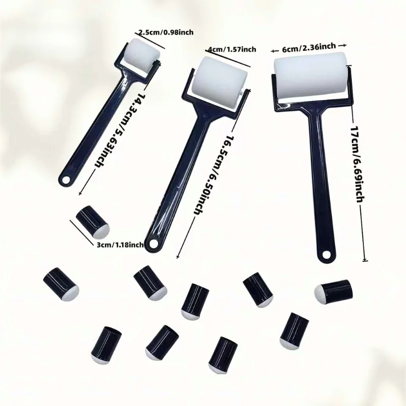 13-teiliges Schwammroller- und Fingerpinsel-Set, Schaumstoff-Malwerkzeuge für DIY-Kunstprojekte, Hochdichte Stempel für Scrapbooking und Wandmalerei – Detail 1
