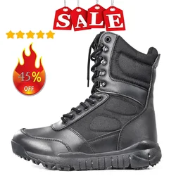 New Leather Tactical Military Boots Men's Boots Desert Combat Army Boots Outdoor Hiking Boots Ankle Shoes Men Tactical Boots