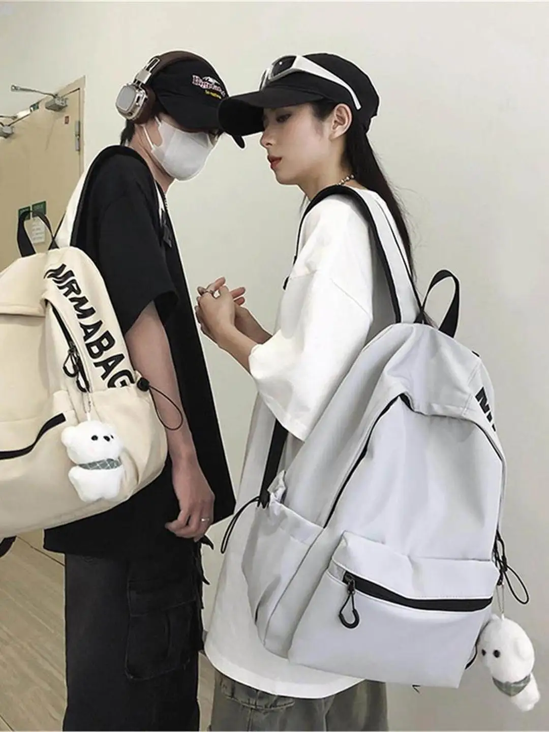 미적 가치가 높은 중고등학생용 스포츠 백팩 심플한 한국 스타일 더블 숄더백 피트니스 사각형 가방