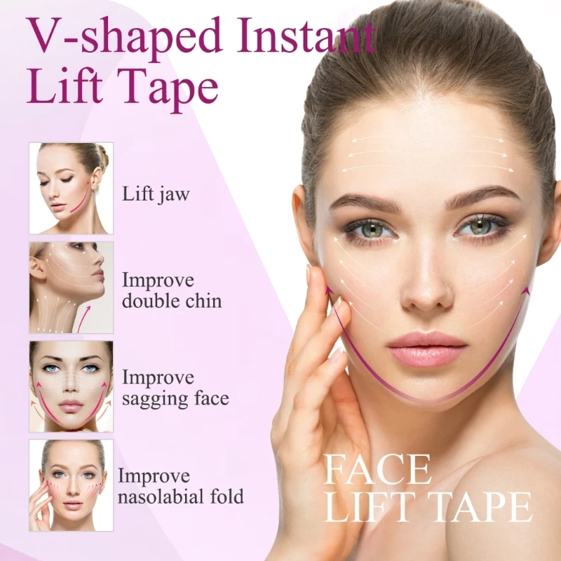 Y1UF 120pcs 페이스 리프트 테이프 페이스 리프트 테이프 보이지 않는 페이스 리프트 테이프 얼굴 보이지 않는 페이스 리프팅 테이프 인스턴트 메이크업