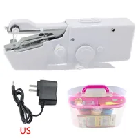 Portable Electric Sewing Machine Set Mini Household Handy Stitch  Stitch Sew Needlework Clothes Handheld Electric Sewing Machine 2
