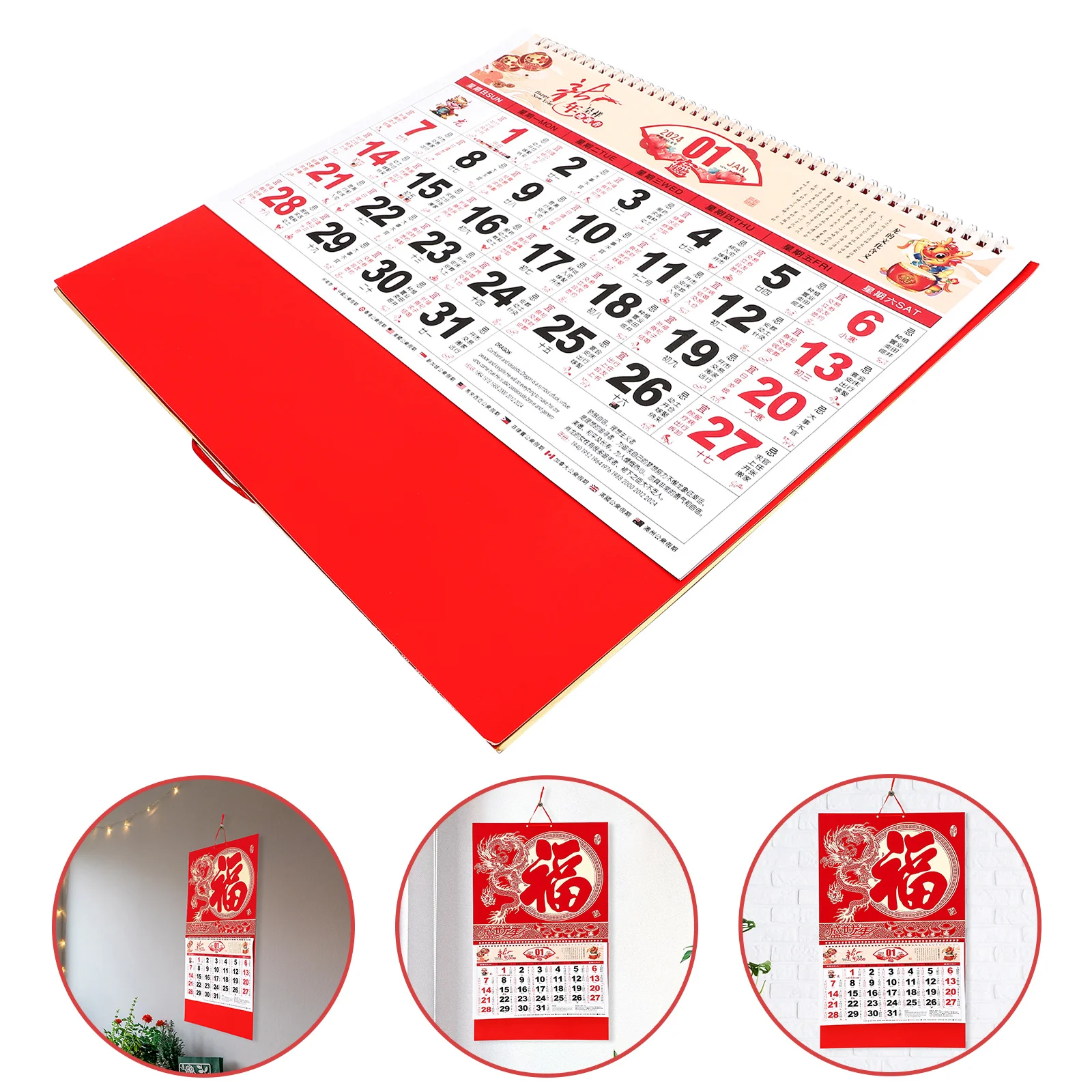 

Chinese Decor Calendar Calendars Year Dragon Wall Chinese Hanging Lunar Traditional Zodiac New Shui Feng Festival Spring