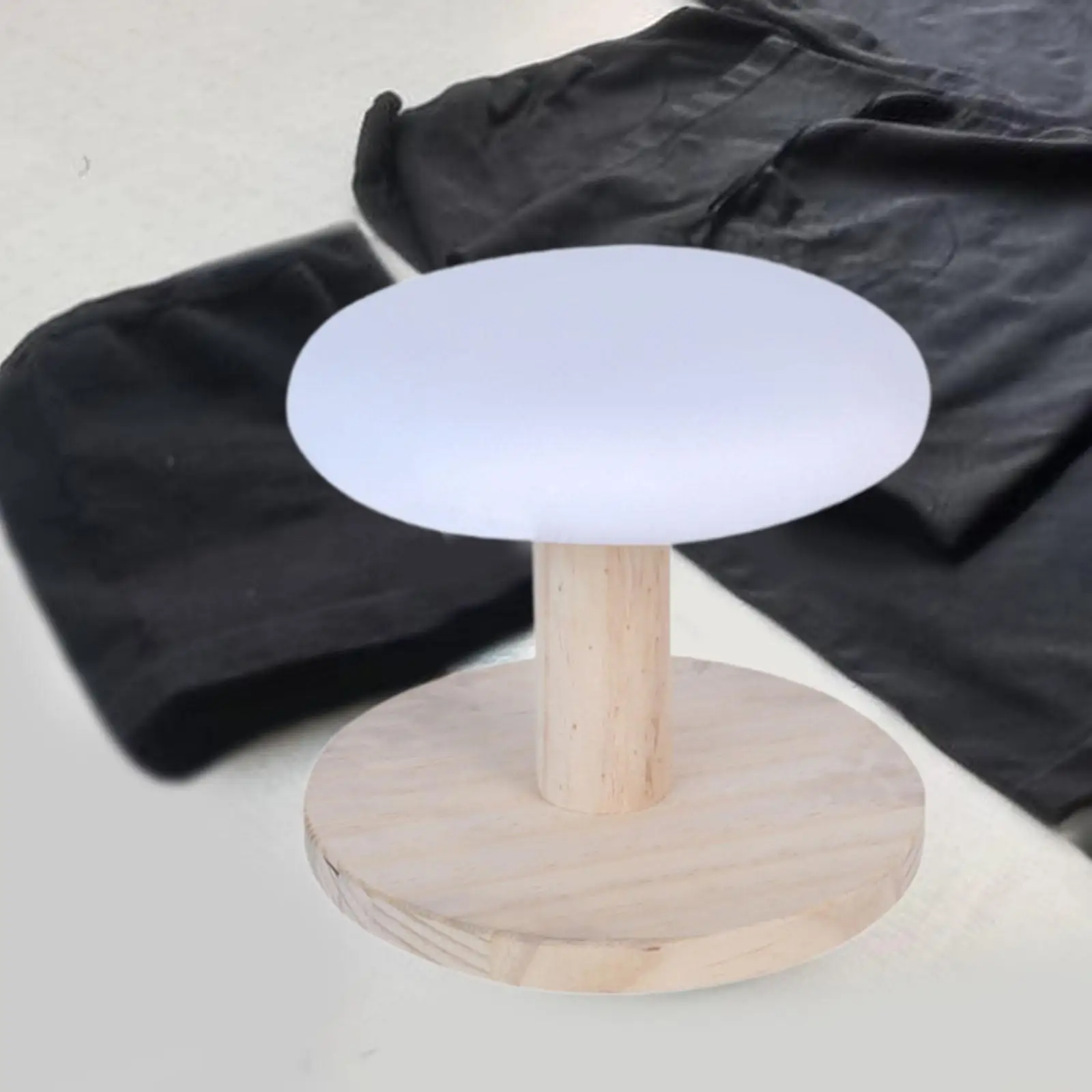 Round Ironing Stool Ironing Pad Wood Thickened Mini Auxiliary Tool Table Portable Board for Craft Collars Home