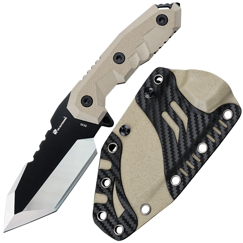 

Hx Outdoors 100% DC53 Fulltang Rescue Knife Survival Hunting Camping Knives Edc Tool, G10 Handle With Kydex Dropshipping