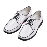 Europe Trend Black Dancer Shoe Popping Hip Hop Dance Suede Patent Genuine Leather Shoes Locking Poppin Performance Shoes White 2