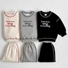 Baby Boys Girl 2024 Autumn Clothes Set Children Long Sleeve Letter Print Cotton Tops+Pants 2Pcs Kids Embroidery Clothing Outfits 2