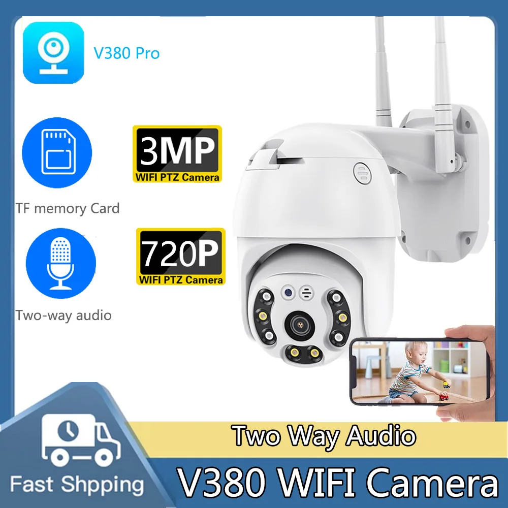 V380 Pro 3Mp 720P Telecamera Di Sorveglianza Smart Monitoring Outdoor Wireless Ip Two Ways Audio Telecamera Cctv Wifi Impermeabile