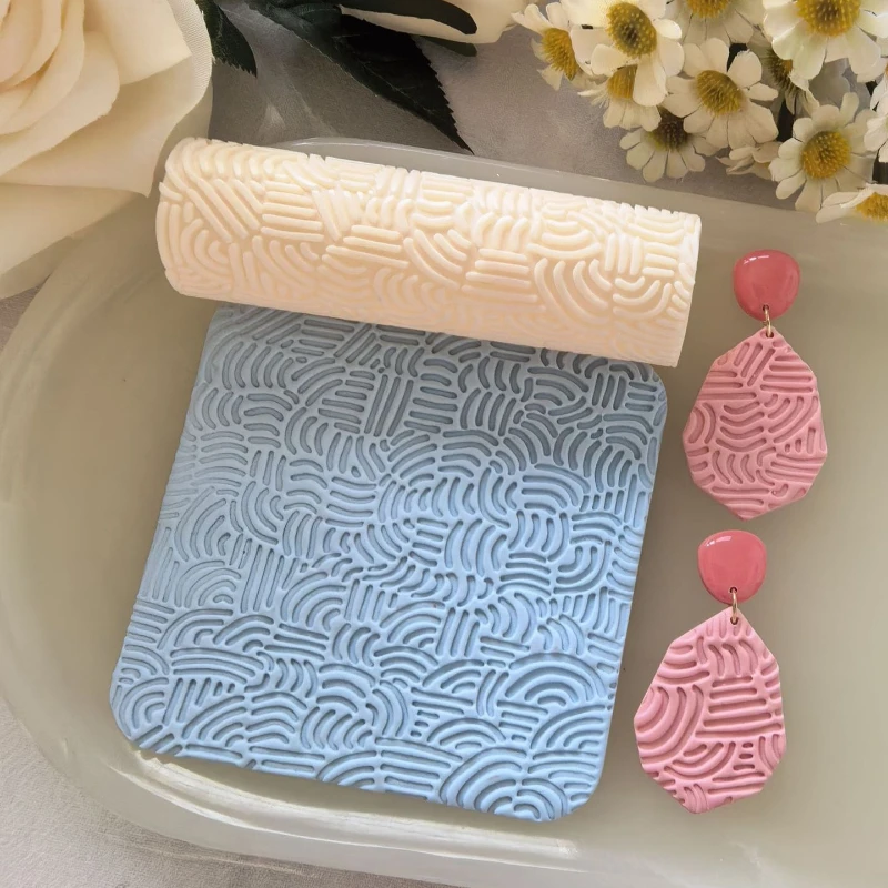 Soft Pottery Clay Texture Roller for DIY Earrings Making