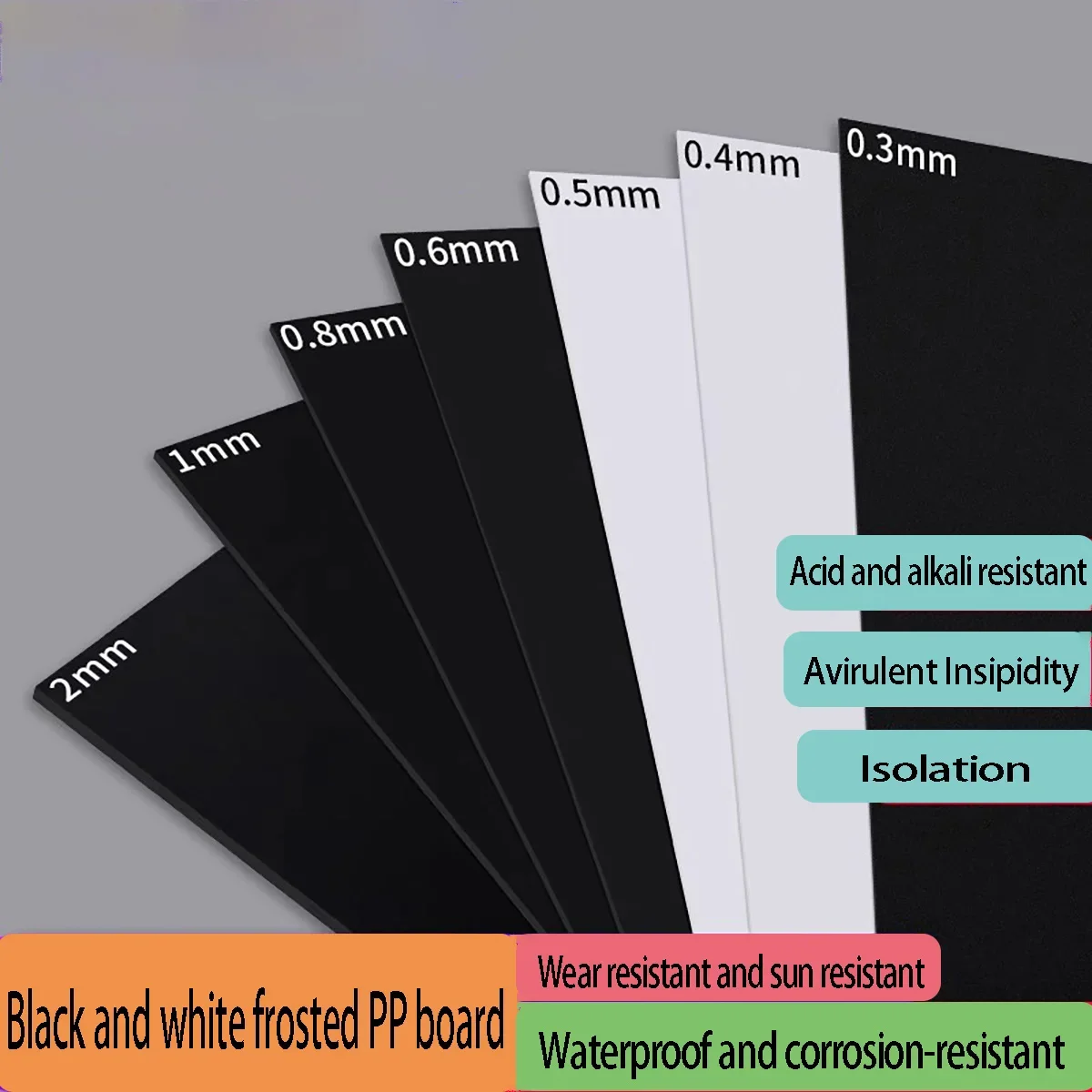 Mattierte PP-Platten in Schwarz/Weiß, 0,3/0,4/0,5/0,6/0,8/1/1,5/2mm für Bastelarbeiten & Modellbau – Detail 3
