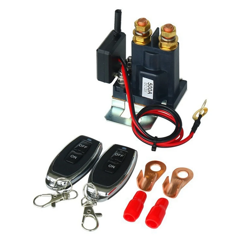 Remote Battery Disconnect Switch Upgraded Remote Control Key 12V 500A For Car Truck RV Battery Switch Isolator With 2 Keys