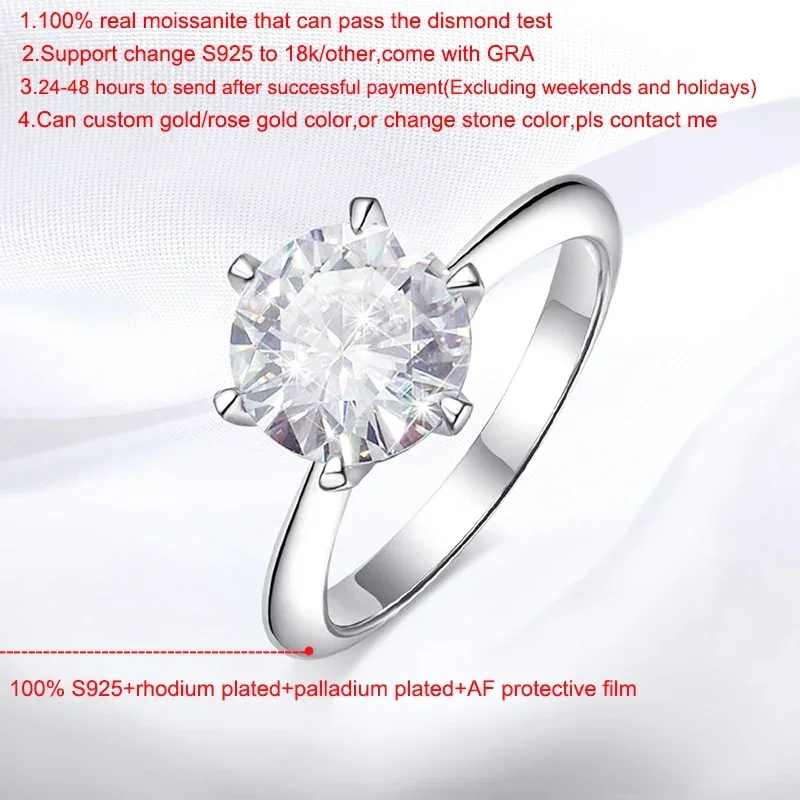 Smyoue GRA Certified 1-5CT Moissanite Ring VVS1 Lab Diamond Solitaire Ring for Women Engagement Promise Wedding Band Jewelry 2