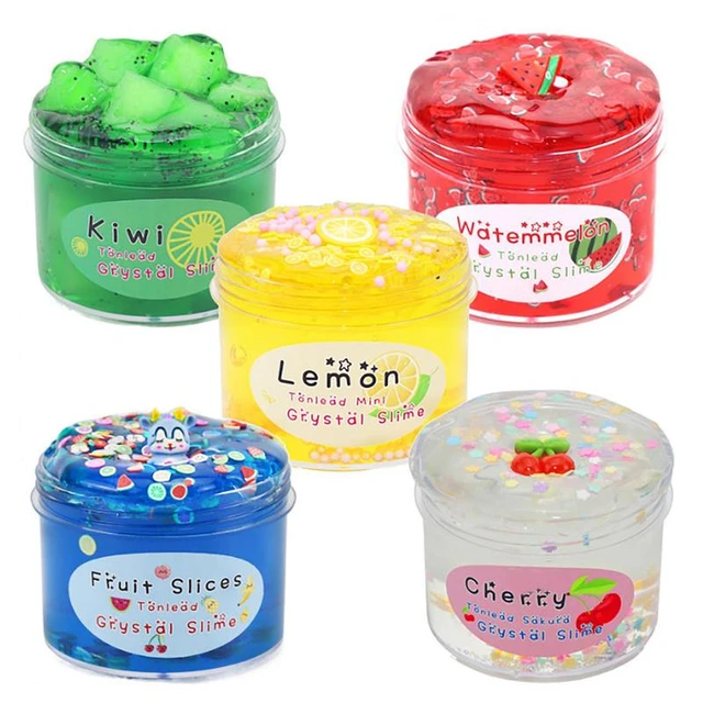 Slime à bulles en cristal clair pour fille et garçon, faux bonbons