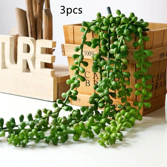  3pcs Artificial Fake String of Pearls Plant Faux Fake