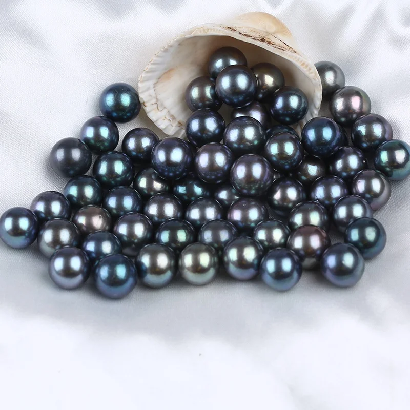 

Wholesale High Quality Loose Freshwater 11-12mm Dyed Peacock Green Edison Round Loose Pearls