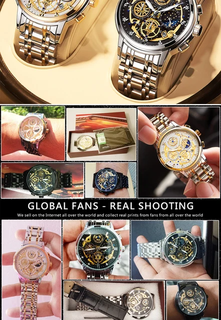 Zunpai-男性用のオリジナルステンレススチールウォッチ,クォーツ