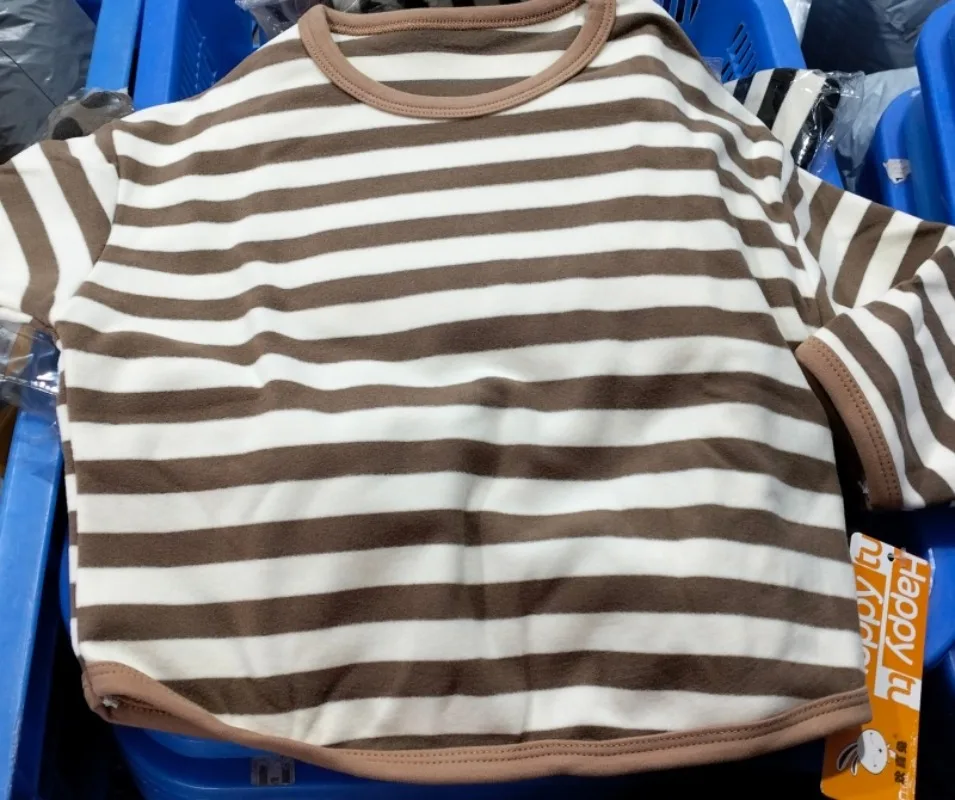 Children Casual T Shirt Spring Autumn New Children Casual T Shirt Loose Kids Striped T Shirts Soft Warm Tee Boys Girls Long Sleeve Tops Baby Clothes