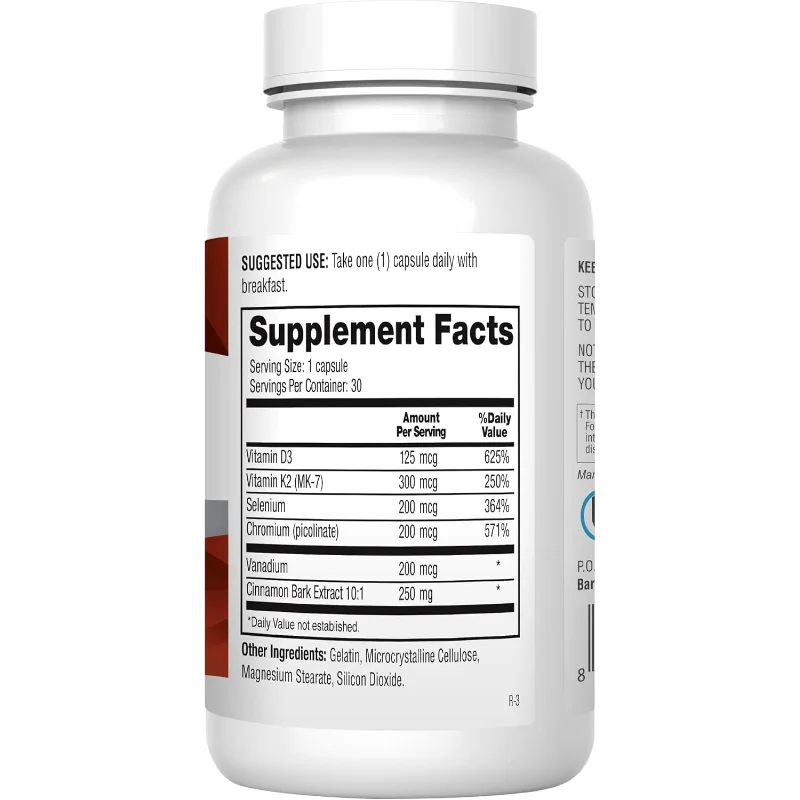 Cinnamon Bark Extract Chromium Picolinate Vanadium Supplement