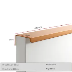Sleek Black and Gold Aluminum Alloy Cabinet and Drawer Handles (Gold length 400mm)