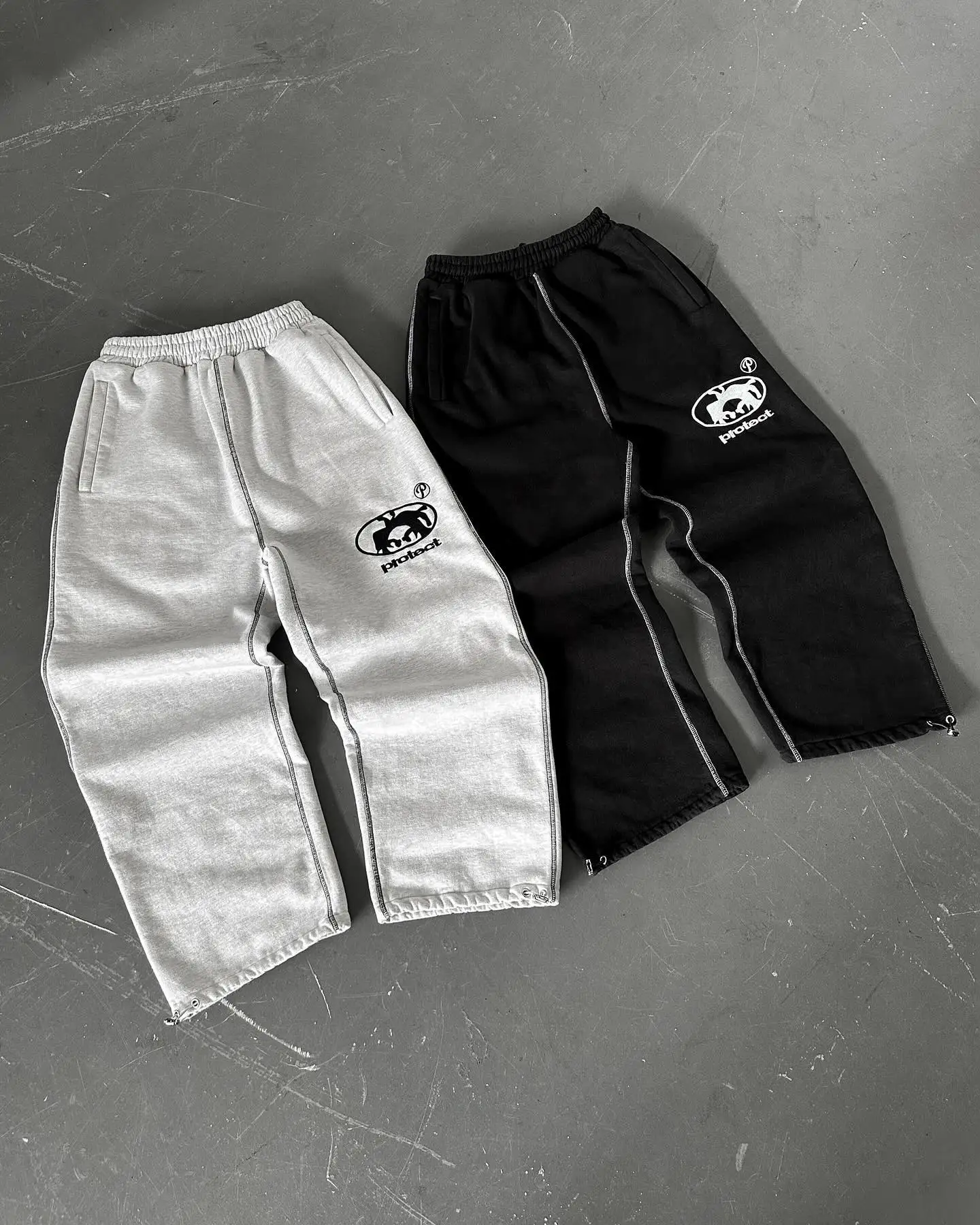 Description Picture 2 of itemStreetwear PROTECT Jogger Sweatpants Mens Womens Pants Harajuku Gothic Letter Graphic Embroidery Elastic Waist Baggy Trousers