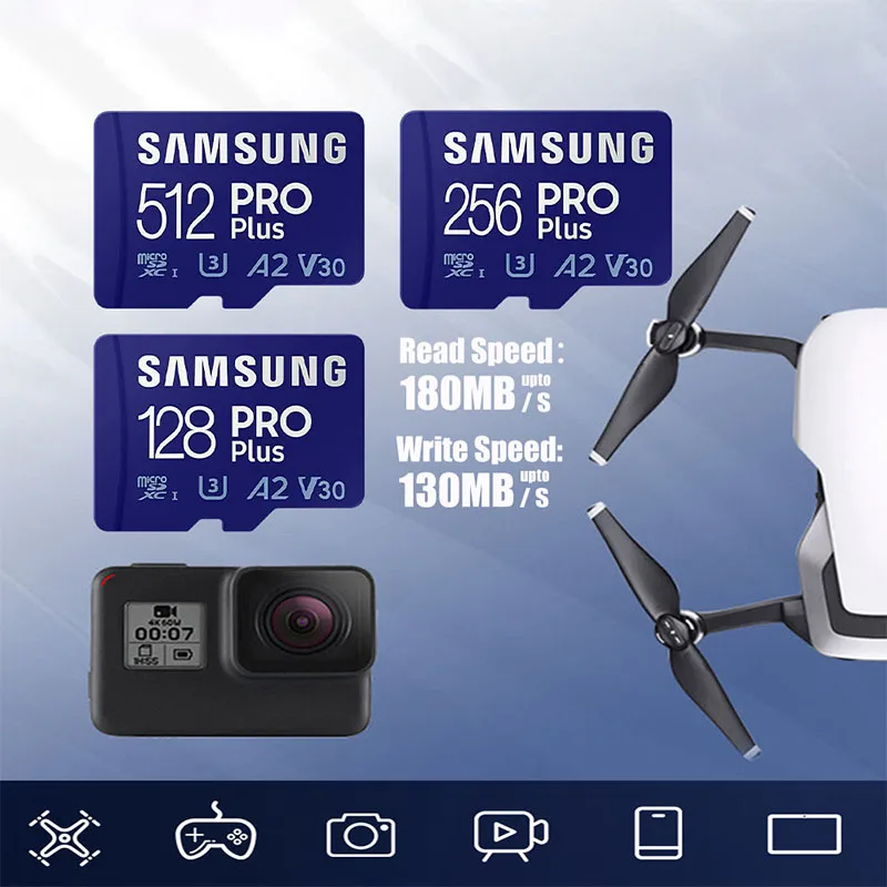 thumbnail image 5 of Tarjeta de memoria SAMSUNG EVO Plus de 32 GB/SDHC de 64 GB/128 GB/256 GB/512 GB SDXC, tarjetas Micro SD/TF Flash, MicroSD UHS-1 para cámara de dron y teléfono, 5 of 5