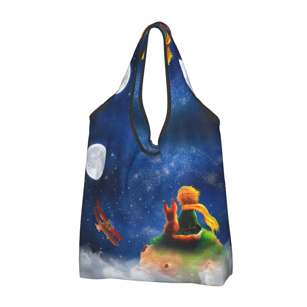 

Милые сумки-тоуты для покупок Kawaii The Little Prince, Портативная сумка-шоппер через плечо