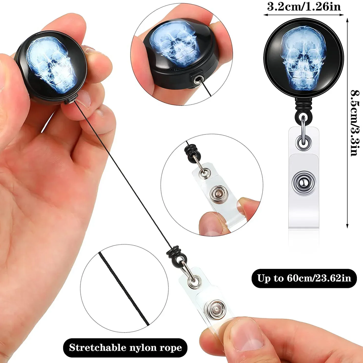 1 Pezzo Medico Retrattile Badge Reel Palmar Chest Radiology Badge Reel Holder Per Forniture Per Ufficio Infermiere Medico