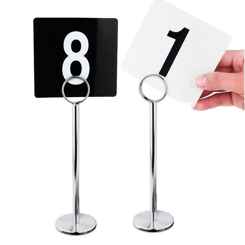 Stainless Steel Place Card Holder Wedding Table Number Photo Picture Holder Stand Restaurant Menu Holder Memo Recipe Clip