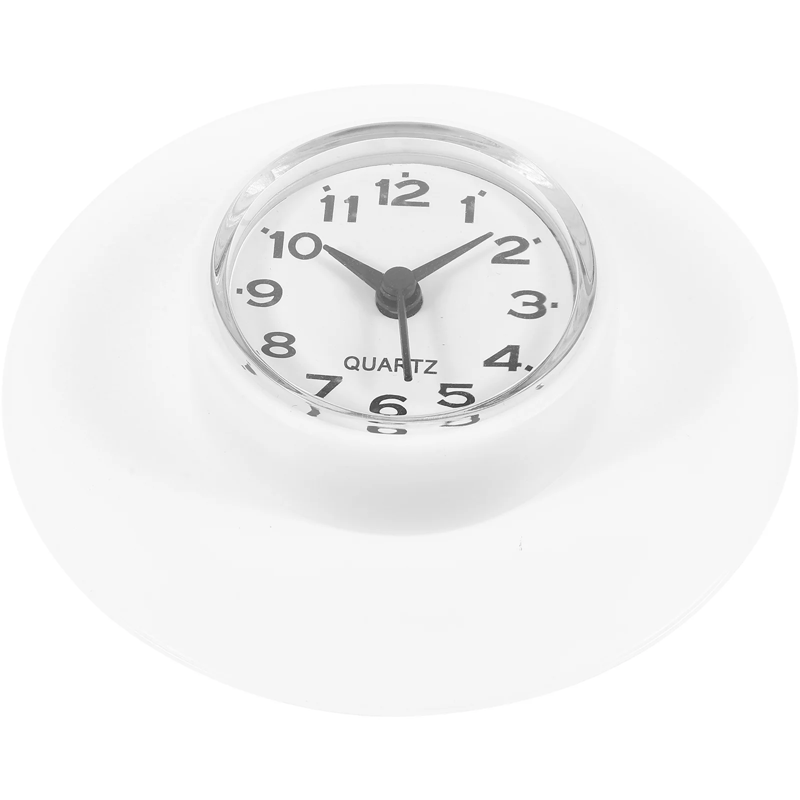 White Bathroom Clock With Suction Cup Waterproof Small Wall Clocks For Living Room Home Decor Modern Shower Clock Glass Mirror