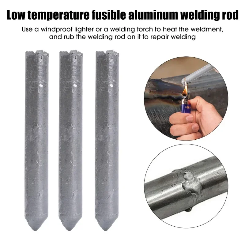 Sc0bcbc7e2c04459abddb45e7102c2c80J 3/18PCS Low Temperature Welding Rods Easy Melt Stainless Steel Copper Iron Repairing Holes Tools Solder Aluminium Rod Agent Kits Mallzona