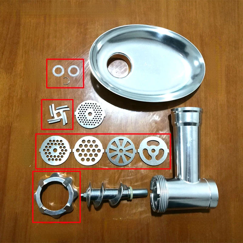 Meat Grinder Pinion Mixer Spare Parts Meat Grinder Knife Stainless Steel Grille for Food Grinder Accessories Kitchen Tool 4