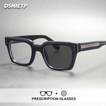 Vintage Anti Blue Light Acetate Reading Glasses Men Handmade Photochromic Myopia Prescription Glasses Women Luxury Brand Eyewear