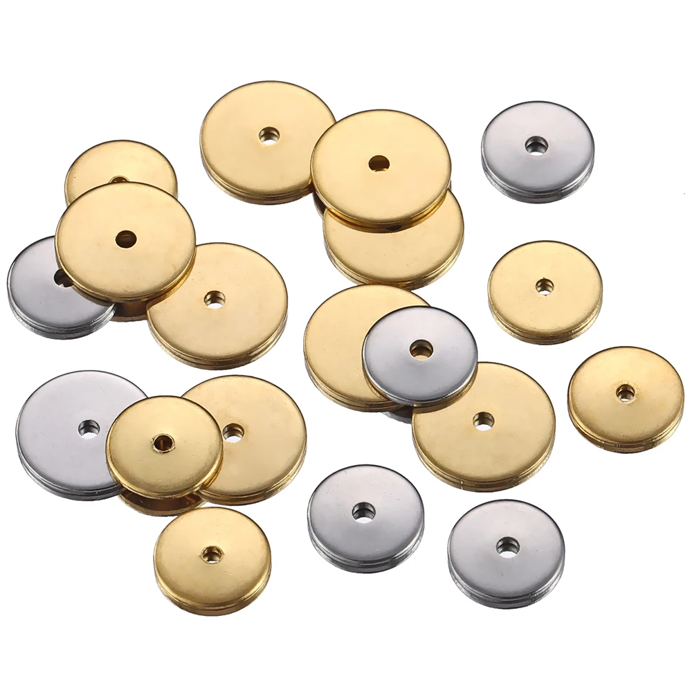40 Stück 20 Stück Edelstahl flache runde Abstandshalter lose Perlen für Halskette, Armband, Ohrringe, Schmuckherstellung, DIY-Anhänger, Charms – Detail 5