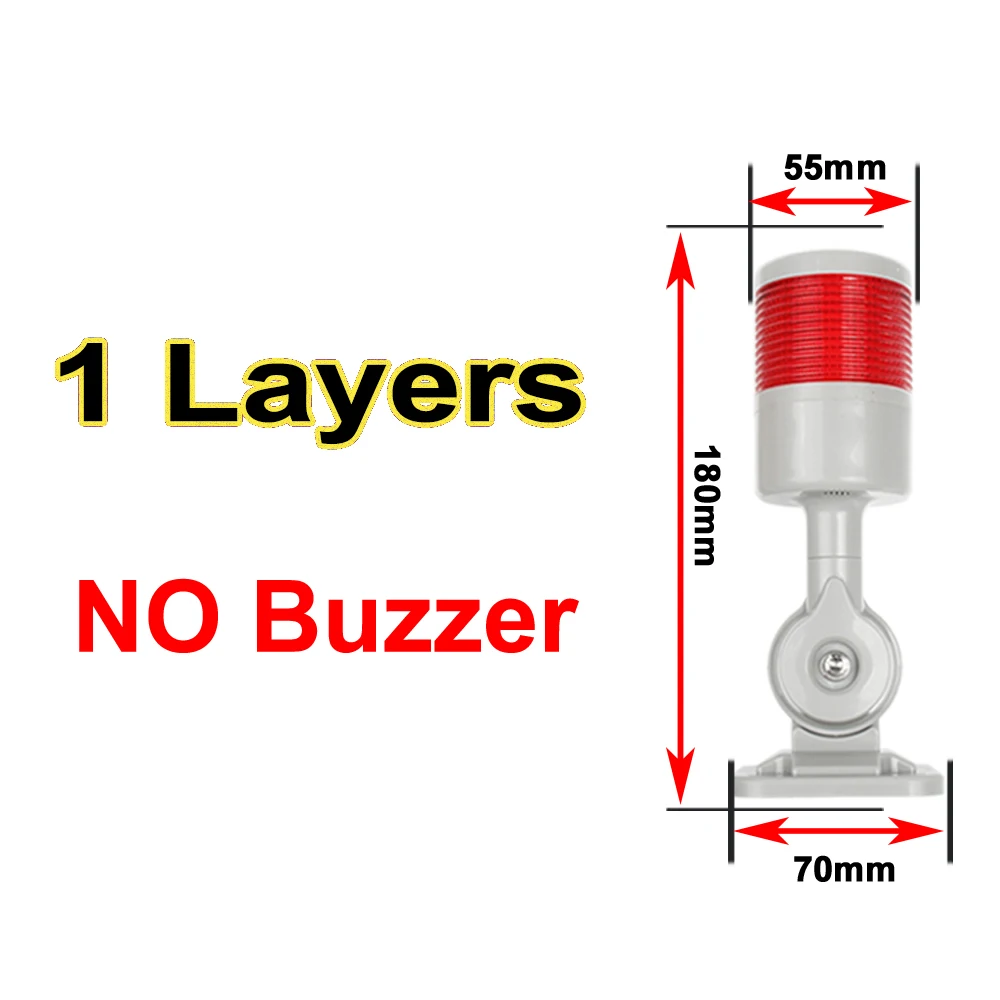 thumbnail image 1 of Luz de advertencia industrial giratoria de 180 grados, roja, naranja, ámbar y verde, para máquinas, luz intermitente constante de 12 a 24 V CC, LED de 220 V CA, 1 of 5