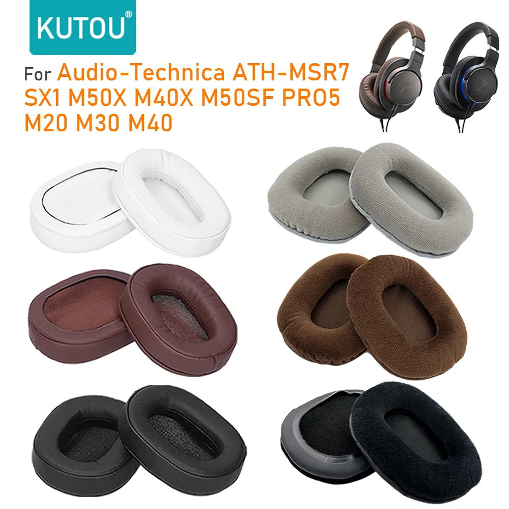 

KUTOU Replacement Earpads for Audio-Technica ATH MSR7 MSR7BK M40 M40X M30 M50 SX1 Headphones Ear Pads Cushion Cover Accessories