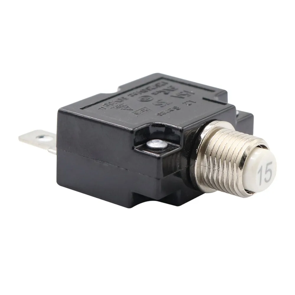 Disjoncteur Thermique DIYhz 20 A à Bouton Poussoir à Réinitialisation Manuelle Avec Bornes à Connexion Rapide Et Bouton étanche Capuchon Transparent 32 V CC 125/250 VAC 50/60 Hz