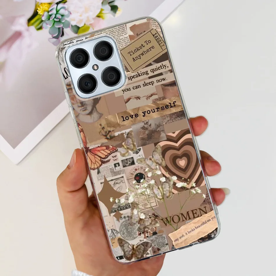 Floral Butterfly Pattern Soft Silicone TPU Back Cover Case