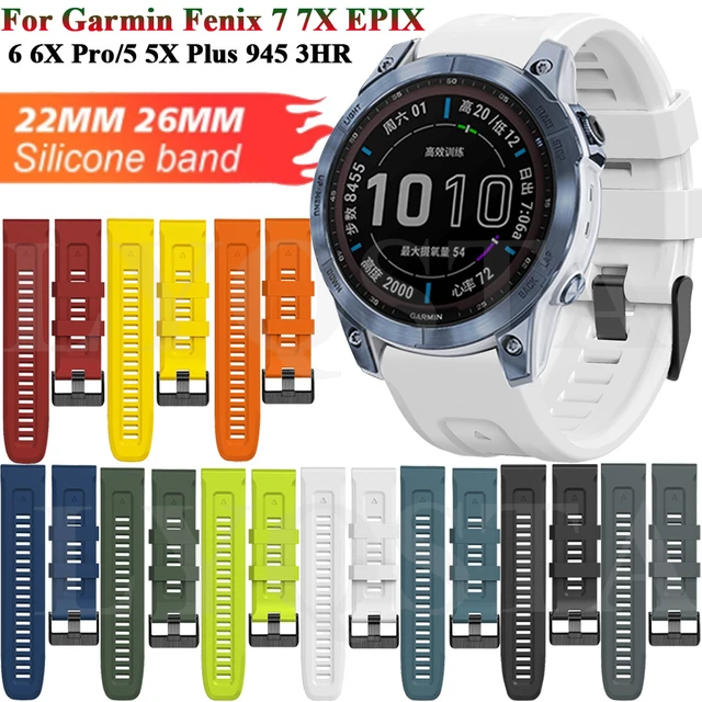 correa for Garmin fenix 6 6x 6s pro Watch band 20 22 26mm Silicone strap  for fenix 7x 7 7s 5 5x plus 3HR 945 Bracelet Quick Fit