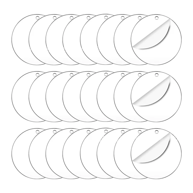 30 Pieces Clear Acrylic Circles, round Acrylic Blanks Acrylic Discs  Round,Acryli