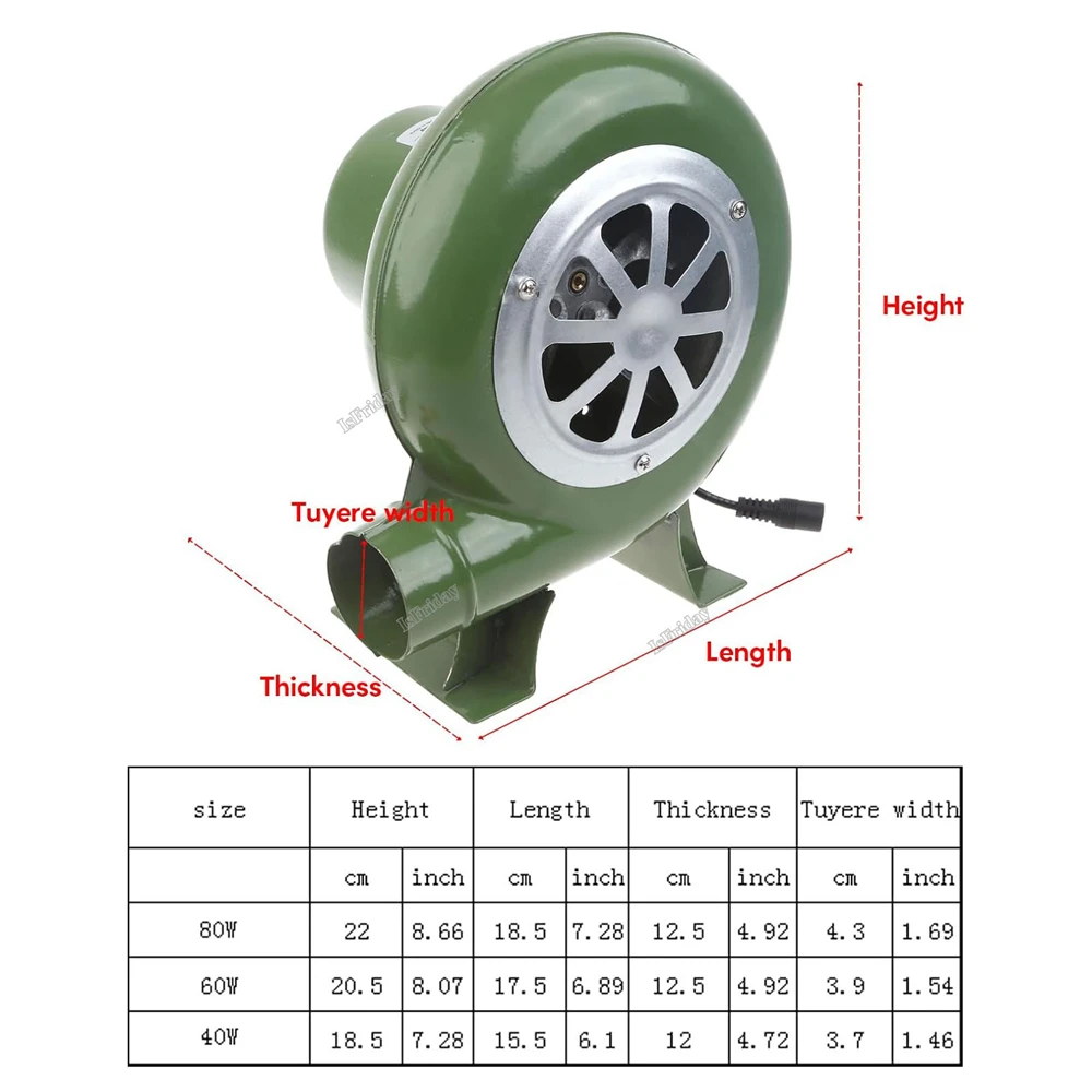 Electric Blower Fan BBQ Fan 100v 220v Suitable for Barbecue Mini Blacksmith Forges Blower with Speed Adapter AC100-240V M89B 6