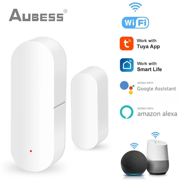 Aubess Tuya WiFi Smart Door Sensor Window Door Open / Closed Detectors